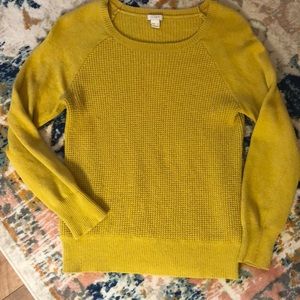 J Crew Crew neck mustard yellow sweater